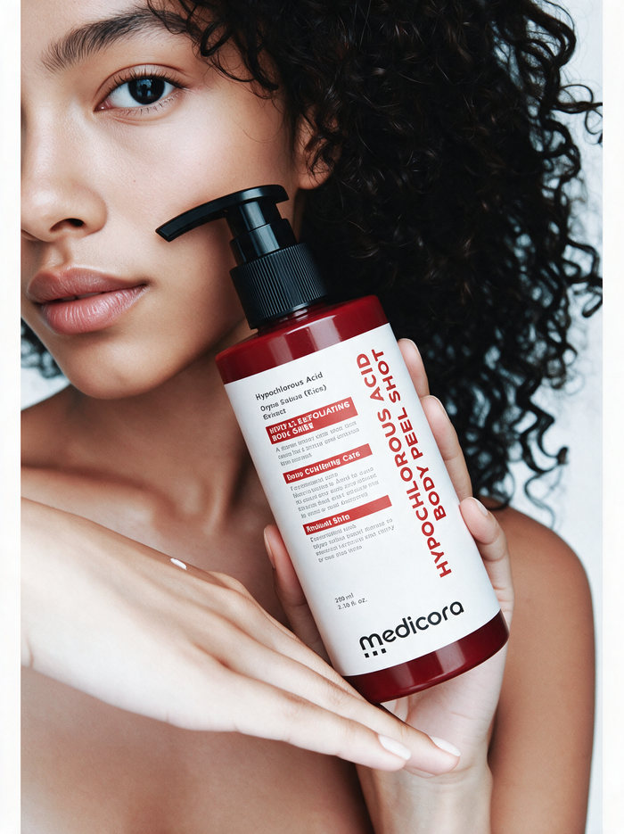 Medicora brand photography: the Rice Body Peel Shot